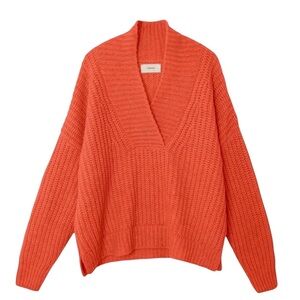 XiRENA Keyes Alpaca & Wool Chunky Rib Knit Crossover V-Neck Pullover Sweater